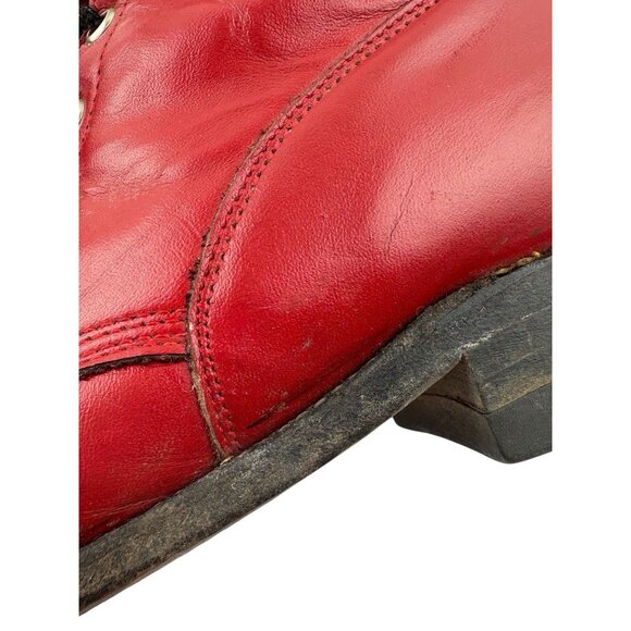 Justin Kiltie Tassle Boots Womens 6.5 Red Leather Western Cowgirl Heritage Lacer - Picture 14 of 16